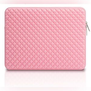 Pink Quilted Laptop Sleeve for 13-14 inch laptop